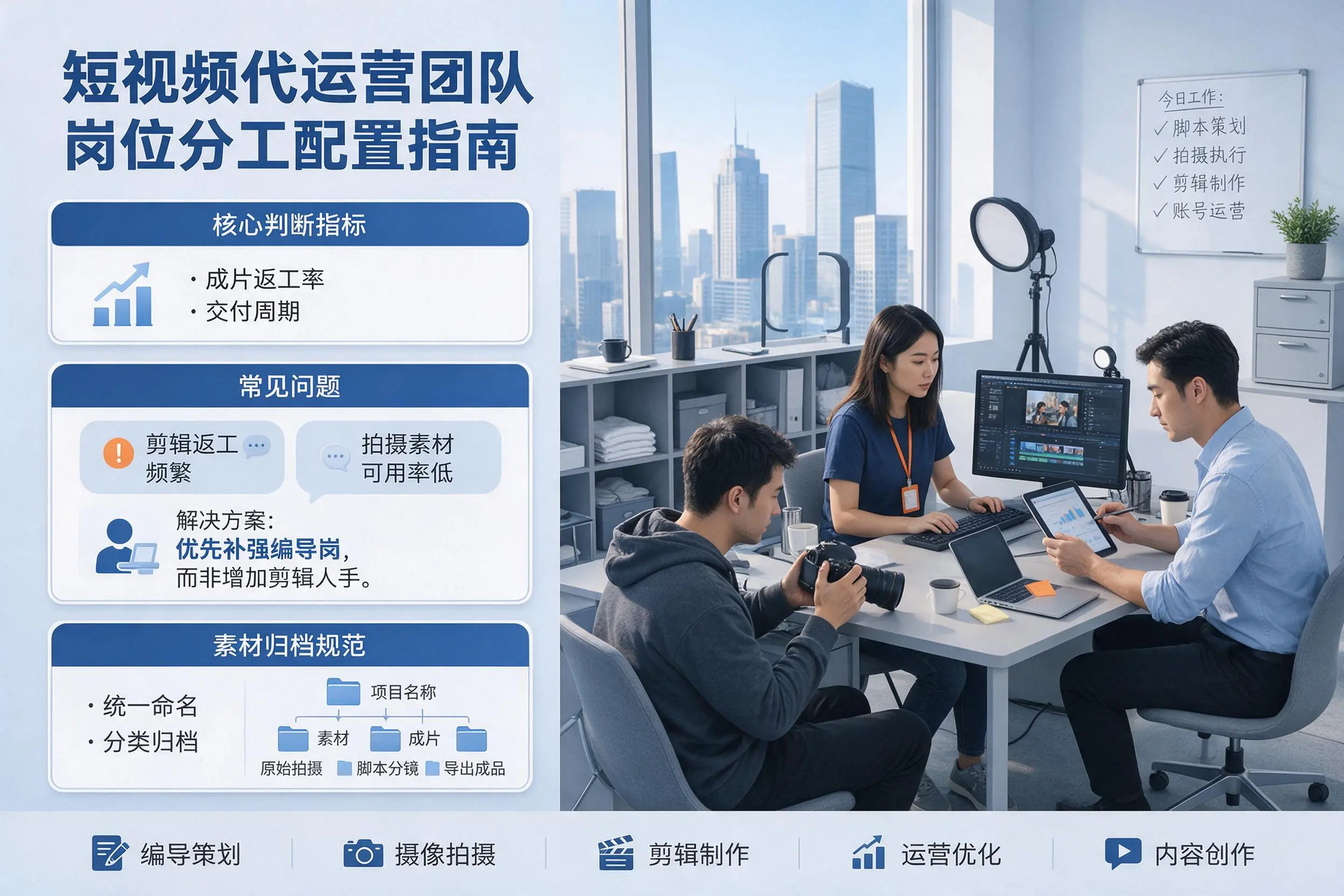 短视频代运营团队如何配置?铁岭企业岗位分工科普说明