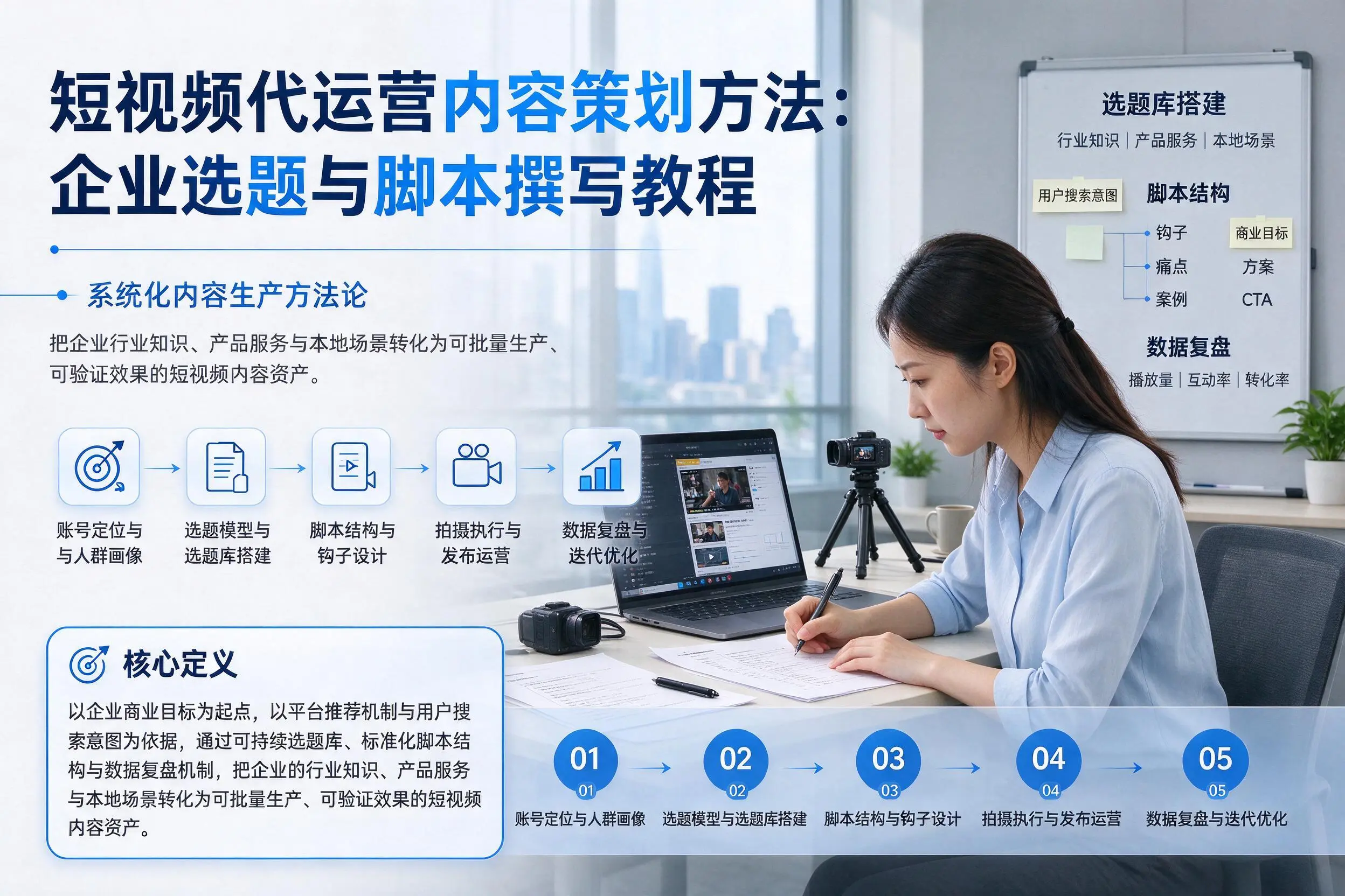 短视频代运营内容策划方法:铁岭企业选题与脚本撰写教程