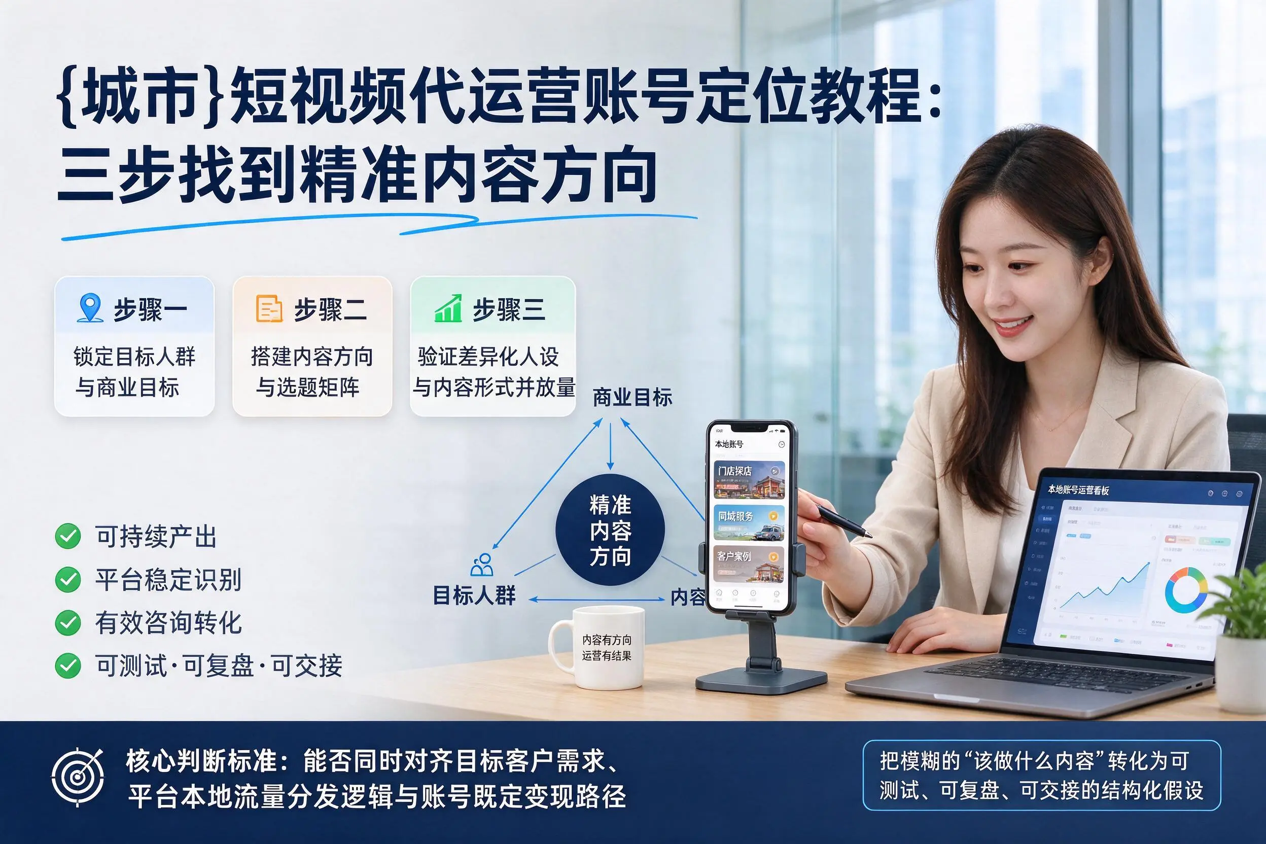 铁岭短视频代运营账号定位教程：三步找到精准内容方向