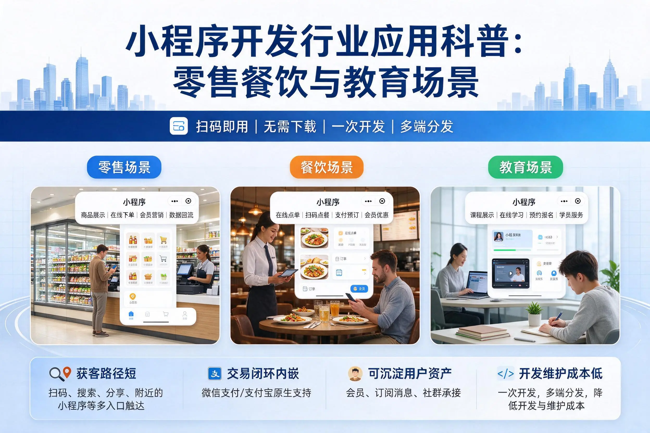 铁岭小程序开发行业应用科普:零售餐饮与教育场景