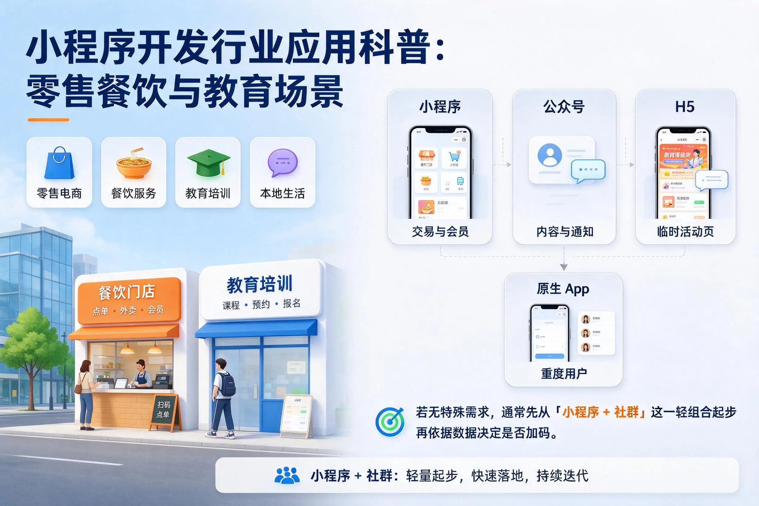 铁岭小程序开发行业应用科普:零售餐饮与教育场景