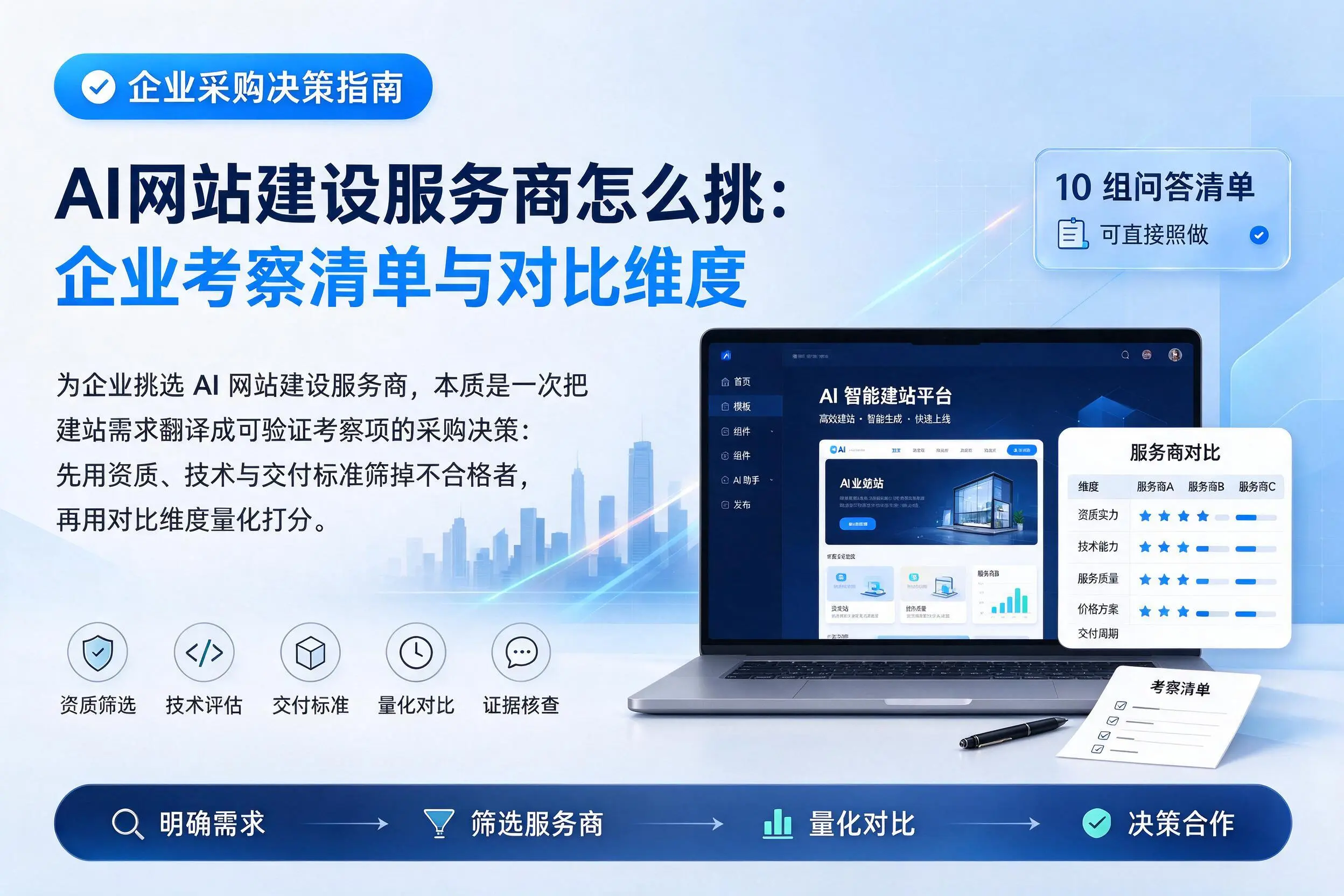 AI网站建设服务商怎么挑:铁岭企业考察清单与对比维度