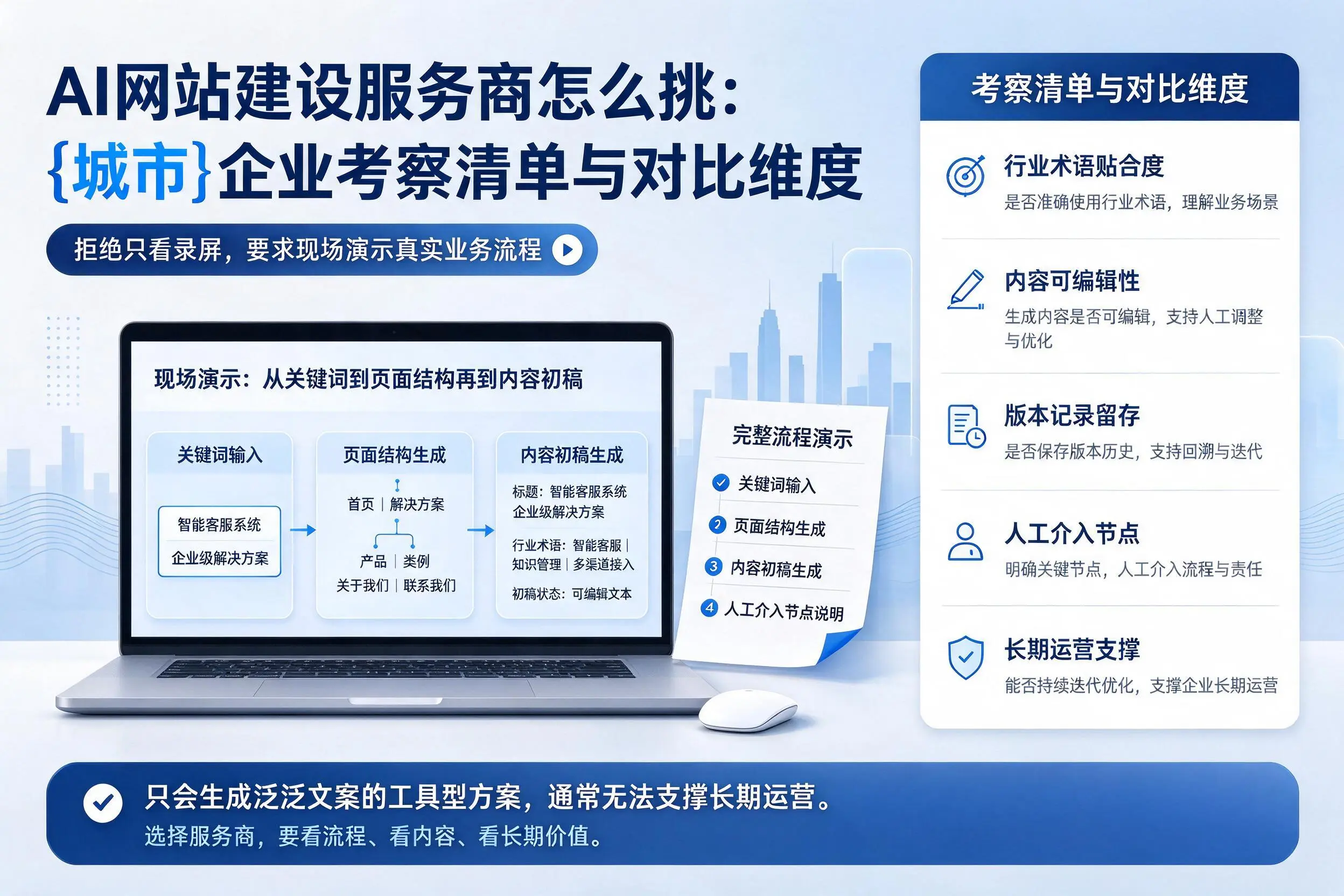 AI网站建设服务商怎么挑:铁岭企业考察清单与对比维度