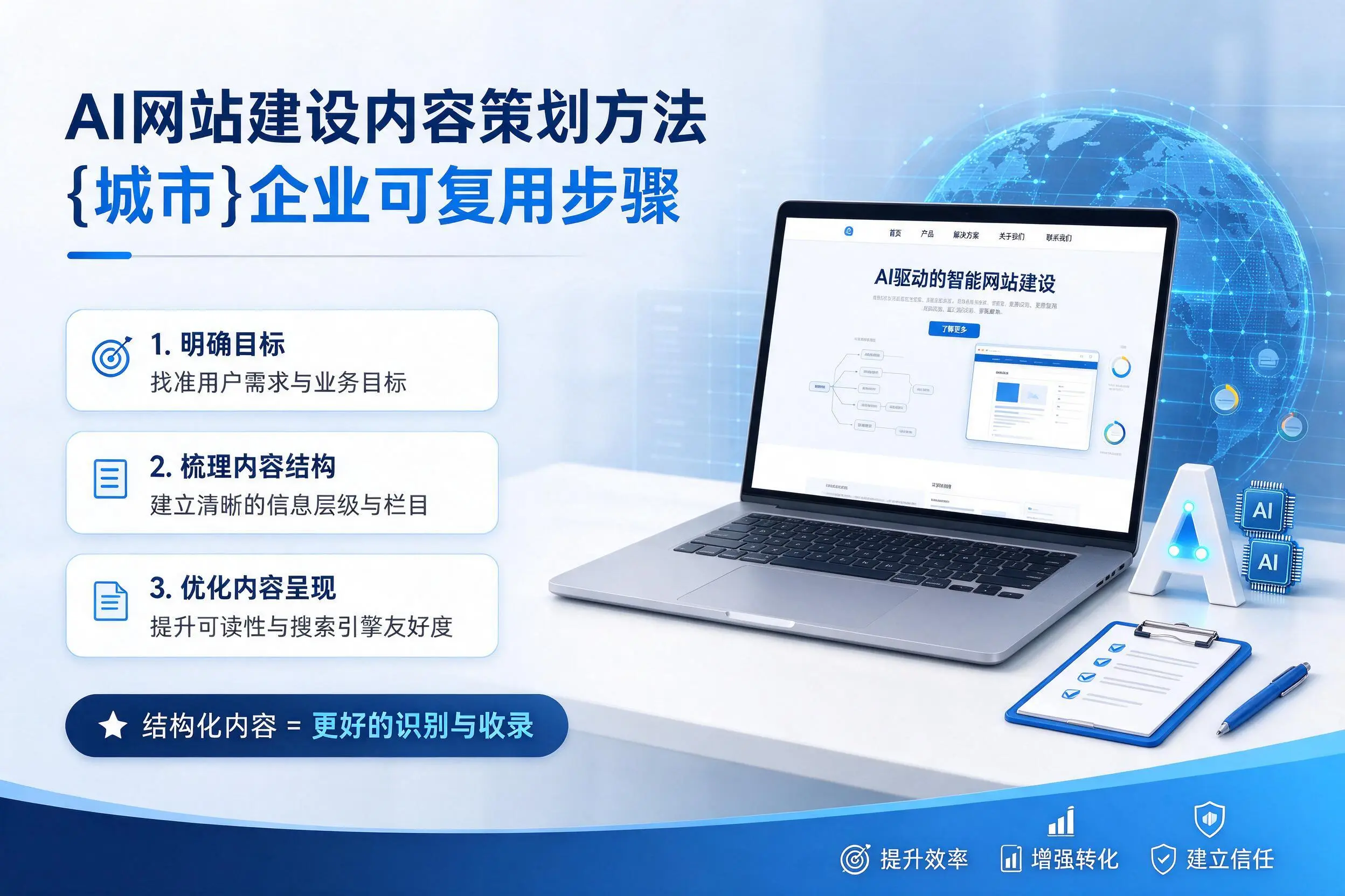 AI网站建设内容策划方法,铁岭企业可复用步骤